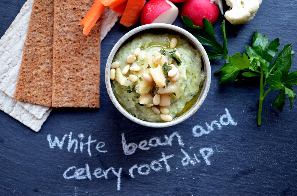 White Bean and Celery Root Dip With Fresh Herbs