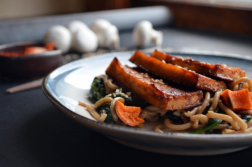 Sesame Soba Noodles with Spinach and Baked Hoisin Tofu  Honey Creek Kitchen