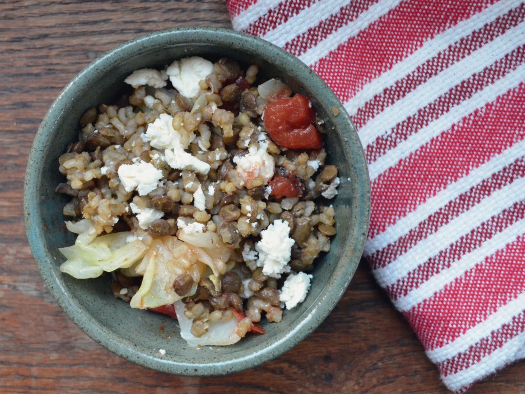 Deconstructed Stuffed Cabbage with Lentils and Rice