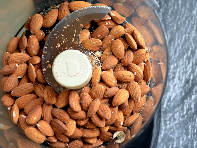 Raw Almonds in Food Processor
